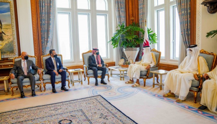 أمير قطر يبحث مع ولي عهد الأردن تعزيز العلاقات الثنائية